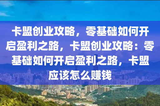 卡盟创业攻略，零基础如何开启盈利之路，卡盟创业攻略：零基础如何开启盈利之路，卡盟应该怎么赚钱