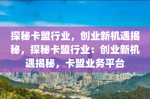 探秘卡盟行业，创业新机遇揭秘，探秘卡盟行业：创业新机遇揭秘，卡盟业务平台
