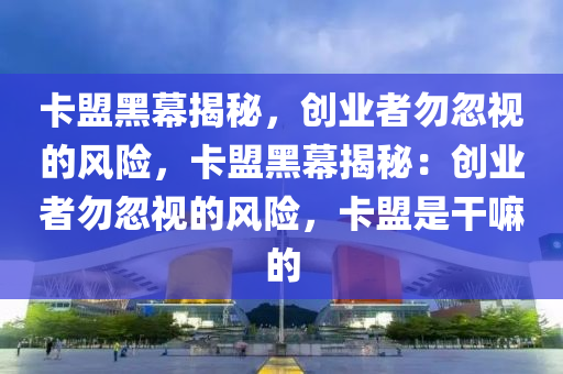 卡盟黑幕揭秘，创业者勿忽视的风险，卡盟黑幕揭秘：创业者勿忽视的风险，卡盟是干嘛的