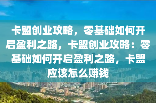 卡盟创业攻略，零基础如何开启盈利之路，卡盟创业攻略：零基础如何开启盈利之路，卡盟应该怎么赚钱