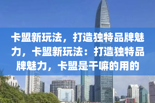 卡盟新玩法，打造独特品牌魅力，卡盟新玩法：打造独特品牌魅力，卡盟是干嘛的用的