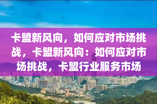 卡盟新风向，如何应对市场挑战，卡盟新风向：如何应对市场挑战，卡盟行业服务市场