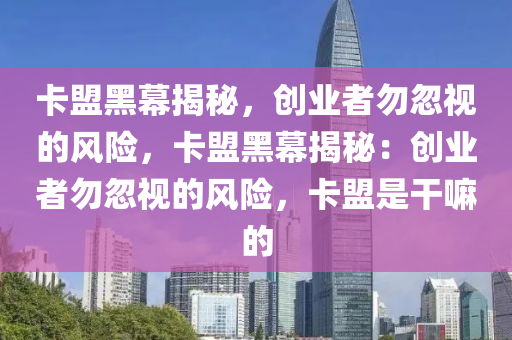 卡盟黑幕揭秘，创业者勿忽视的风险，卡盟黑幕揭秘：创业者勿忽视的风险，卡盟是干嘛的