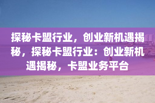 探秘卡盟行业，创业新机遇揭秘，探秘卡盟行业：创业新机遇揭秘，卡盟业务平台