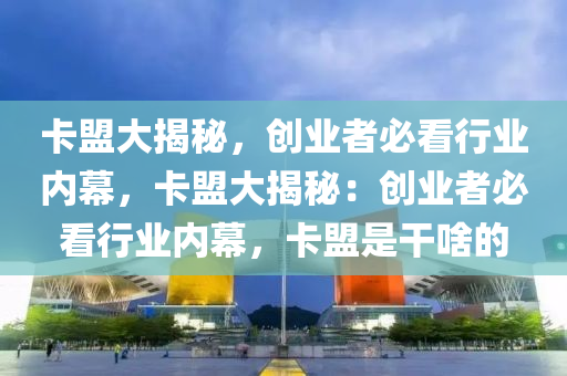 卡盟大揭秘，创业者必看行业内幕，卡盟大揭秘：创业者必看行业内幕，卡盟是干啥的