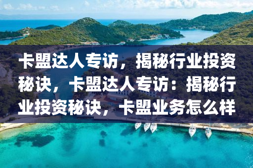 卡盟达人专访，揭秘行业投资秘诀，卡盟达人专访：揭秘行业投资秘诀，卡盟业务怎么样