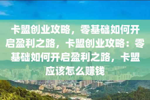 卡盟创业攻略，零基础如何开启盈利之路，卡盟创业攻略：零基础如何开启盈利之路，卡盟应该怎么赚钱
