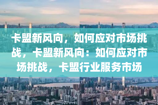 卡盟新风向，如何应对市场挑战，卡盟新风向：如何应对市场挑战，卡盟行业服务市场