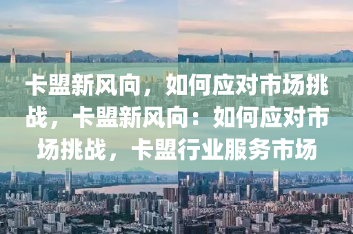 卡盟新风向，如何应对市场挑战，卡盟新风向：如何应对市场挑战，卡盟行业服务市场