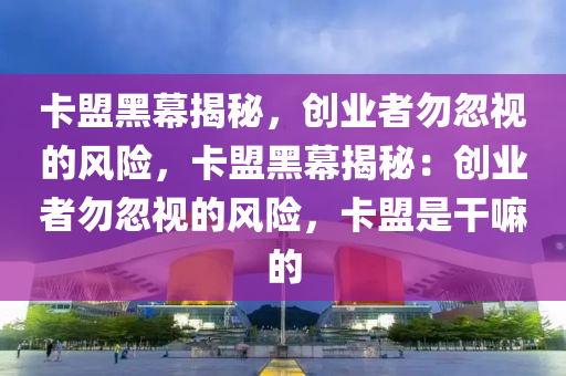 卡盟黑幕揭秘，创业者勿忽视的风险，卡盟黑幕揭秘：创业者勿忽视的风险，卡盟是干嘛的