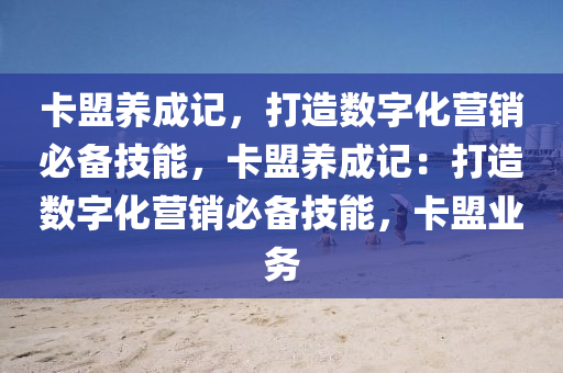 卡盟养成记，打造数字化营销必备技能，卡盟养成记：打造数字化营销必备技能，卡盟业务