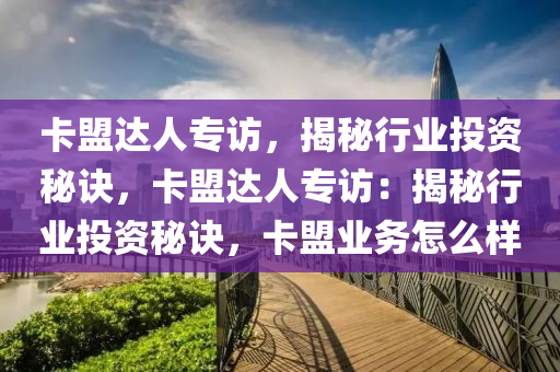 卡盟达人专访，揭秘行业投资秘诀，卡盟达人专访：揭秘行业投资秘诀，卡盟业务怎么样