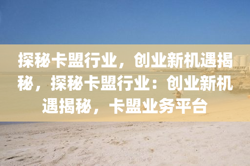 探秘卡盟行业，创业新机遇揭秘，探秘卡盟行业：创业新机遇揭秘，卡盟业务平台
