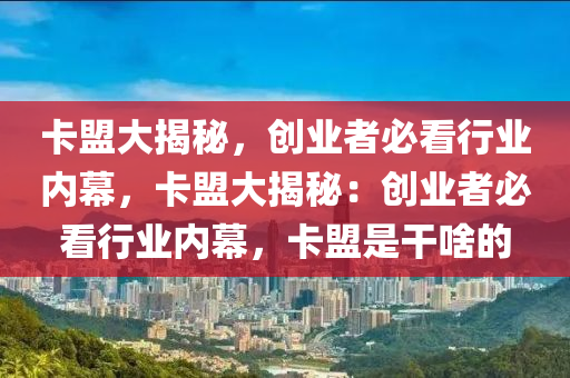 卡盟大揭秘，创业者必看行业内幕，卡盟大揭秘：创业者必看行业内幕，卡盟是干啥的