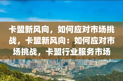 卡盟新风向，如何应对市场挑战，卡盟新风向：如何应对市场挑战，卡盟行业服务市场
