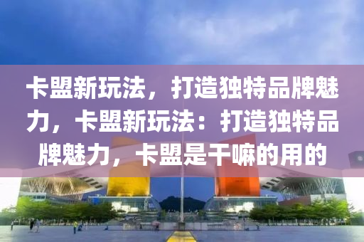 卡盟新玩法，打造独特品牌魅力，卡盟新玩法：打造独特品牌魅力，卡盟是干嘛的用的