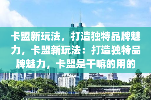 卡盟新玩法，打造独特品牌魅力，卡盟新玩法：打造独特品牌魅力，卡盟是干嘛的用的