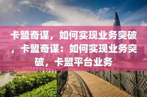 卡盟奇谋，如何实现业务突破，卡盟奇谋：如何实现业务突破，卡盟平台业务