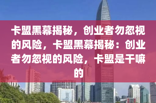 卡盟黑幕揭秘，创业者勿忽视的风险，卡盟黑幕揭秘：创业者勿忽视的风险，卡盟是干嘛的