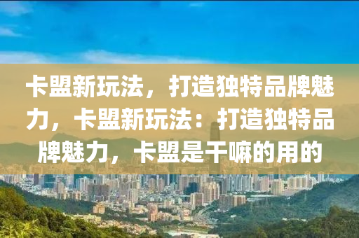 卡盟新玩法，打造独特品牌魅力，卡盟新玩法：打造独特品牌魅力，卡盟是干嘛的用的