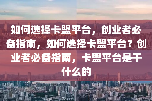 如何选择卡盟平台，创业者必备指南，如何选择卡盟平台？创业者必备指南，卡盟平台是干什么的