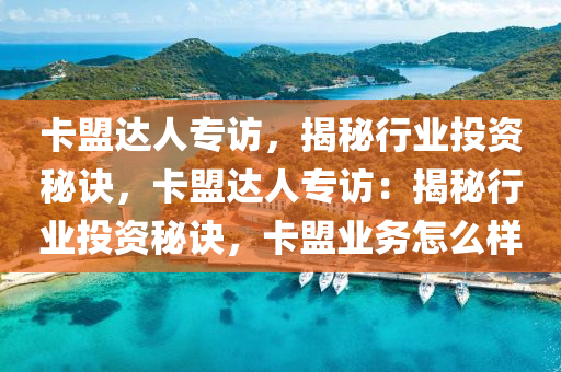 卡盟达人专访，揭秘行业投资秘诀，卡盟达人专访：揭秘行业投资秘诀，卡盟业务怎么样