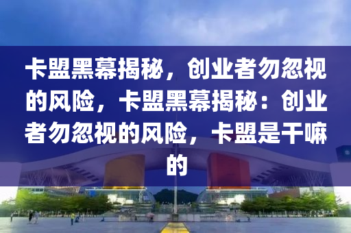 卡盟黑幕揭秘，创业者勿忽视的风险，卡盟黑幕揭秘：创业者勿忽视的风险，卡盟是干嘛的