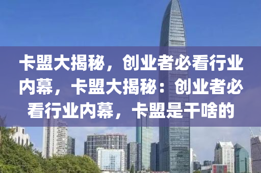 卡盟大揭秘，创业者必看行业内幕，卡盟大揭秘：创业者必看行业内幕，卡盟是干啥的