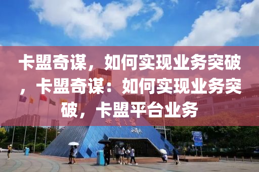 卡盟奇谋，如何实现业务突破，卡盟奇谋：如何实现业务突破，卡盟平台业务
