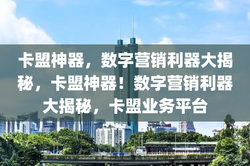 卡盟神器，数字营销利器大揭秘，卡盟神器！数字营销利器大揭秘，卡盟业务平台