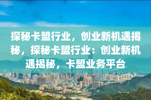 探秘卡盟行业，创业新机遇揭秘，探秘卡盟行业：创业新机遇揭秘，卡盟业务平台