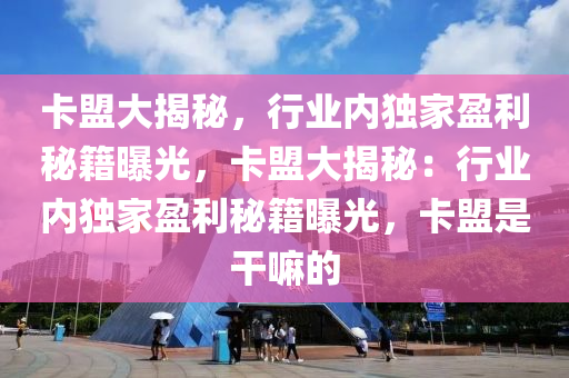 卡盟大揭秘，行业内独家盈利秘籍曝光，卡盟大揭秘：行业内独家盈利秘籍曝光，卡盟是干嘛的