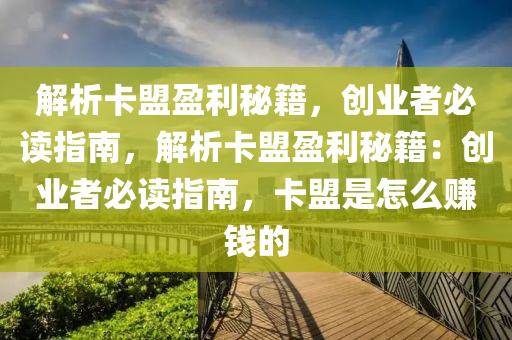 解析卡盟盈利秘籍，创业者必读指南，解析卡盟盈利秘籍：创业者必读指南，卡盟是怎么赚钱的