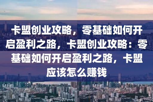 卡盟创业攻略，零基础如何开启盈利之路，卡盟创业攻略：零基础如何开启盈利之路，卡盟应该怎么赚钱