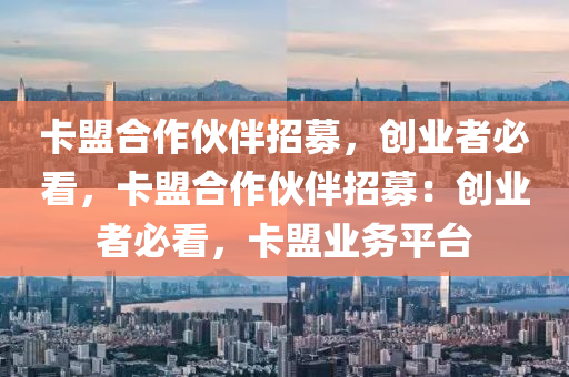 卡盟合作伙伴招募，创业者必看，卡盟合作伙伴招募：创业者必看，卡盟业务平台