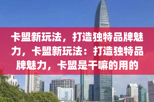 卡盟新玩法，打造独特品牌魅力，卡盟新玩法：打造独特品牌魅力，卡盟是干嘛的用的