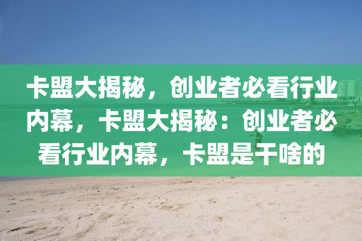 卡盟大揭秘，创业者必看行业内幕，卡盟大揭秘：创业者必看行业内幕，卡盟是干啥的