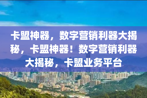 卡盟神器，数字营销利器大揭秘，卡盟神器！数字营销利器大揭秘，卡盟业务平台
