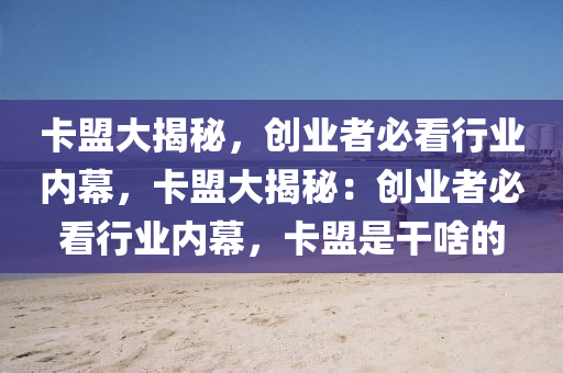 卡盟大揭秘，创业者必看行业内幕，卡盟大揭秘：创业者必看行业内幕，卡盟是干啥的