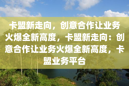卡盟新走向，创意合作让业务火爆全新高度，卡盟新走向：创意合作让业务火爆全新高度，卡盟业务平台