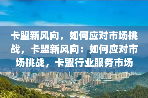 卡盟新风向，如何应对市场挑战，卡盟新风向：如何应对市场挑战，卡盟行业服务市场