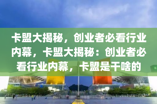 卡盟大揭秘，创业者必看行业内幕，卡盟大揭秘：创业者必看行业内幕，卡盟是干啥的