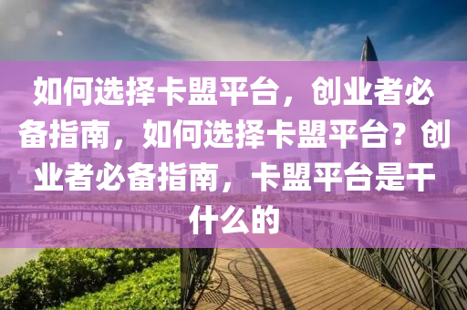 如何选择卡盟平台，创业者必备指南，如何选择卡盟平台？创业者必备指南，卡盟平台是干什么的