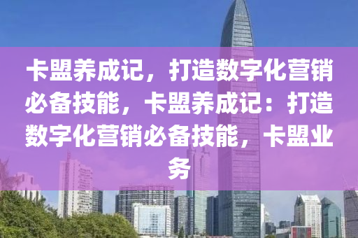 卡盟养成记，打造数字化营销必备技能，卡盟养成记：打造数字化营销必备技能，卡盟业务