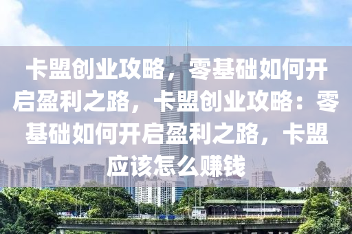 卡盟创业攻略，零基础如何开启盈利之路，卡盟创业攻略：零基础如何开启盈利之路，卡盟应该怎么赚钱