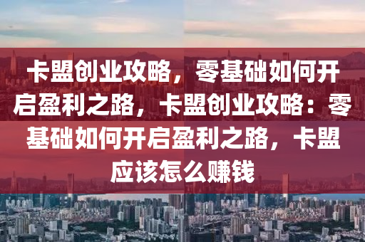 卡盟创业攻略，零基础如何开启盈利之路，卡盟创业攻略：零基础如何开启盈利之路，卡盟应该怎么赚钱