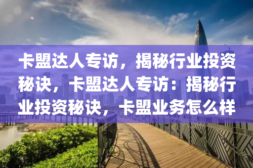 卡盟达人专访，揭秘行业投资秘诀，卡盟达人专访：揭秘行业投资秘诀，卡盟业务怎么样