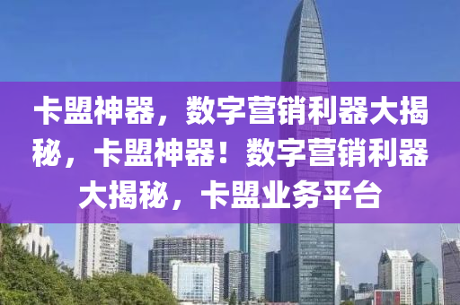 卡盟神器，数字营销利器大揭秘，卡盟神器！数字营销利器大揭秘，卡盟业务平台
