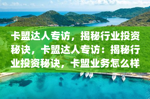 卡盟达人专访，揭秘行业投资秘诀，卡盟达人专访：揭秘行业投资秘诀，卡盟业务怎么样