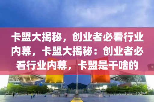 卡盟大揭秘，创业者必看行业内幕，卡盟大揭秘：创业者必看行业内幕，卡盟是干啥的
